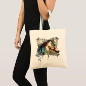 Tote Bag Cheval et clé à l'aquarelle (Devant (produit))