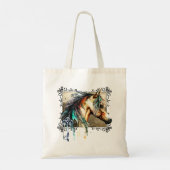 Tote Bag Cheval et clé à l'aquarelle (Dos)