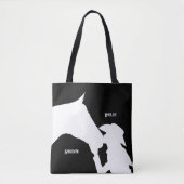 Tote Bag Cheval et fille baiser Cowgirl nom occidental (Devant)