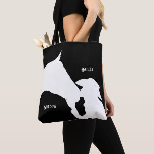 Tote Bag Cheval et fille baiser Cowgirl nom occidental