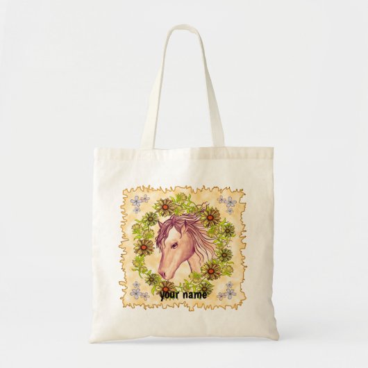 Tote Bag Cheval Marguerite Jaune (Devant)