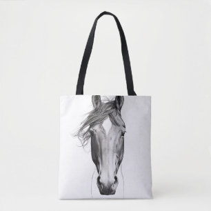 Tote Bag Cheval nature sauvage Illustration d'animal dessin