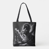 Tote Bag Cheval Noir Dramatique vs Roi - Oeuvre audacieuse (Dos)