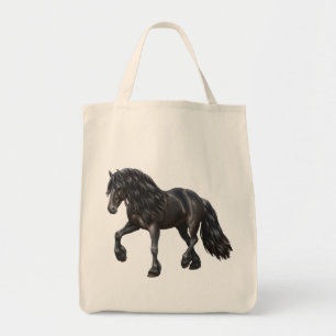 Tote Bag Cheval noir Friésien