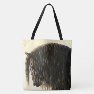 Tote Bag Cheval noir Friésien
