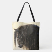 Tote Bag Cheval noir Friésien (Dos)
