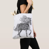 Tote Bag Cheval noir inspiré 2 (De près)