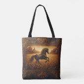 Tote Bag Cheval Orné Au Coucher Du Soleil (Dos)