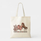 Tote Bag Cheval Peace Love (Dos)