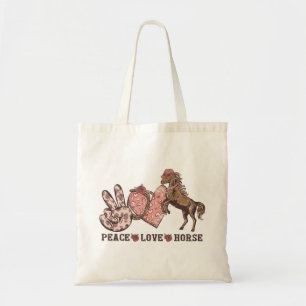 Tote Bag Cheval Peace Love