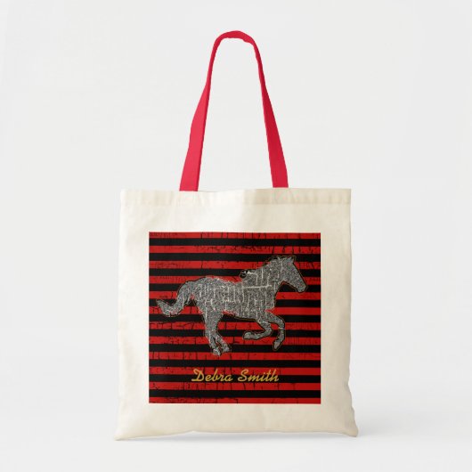 Tote Bag cheval & rayures (Devant)