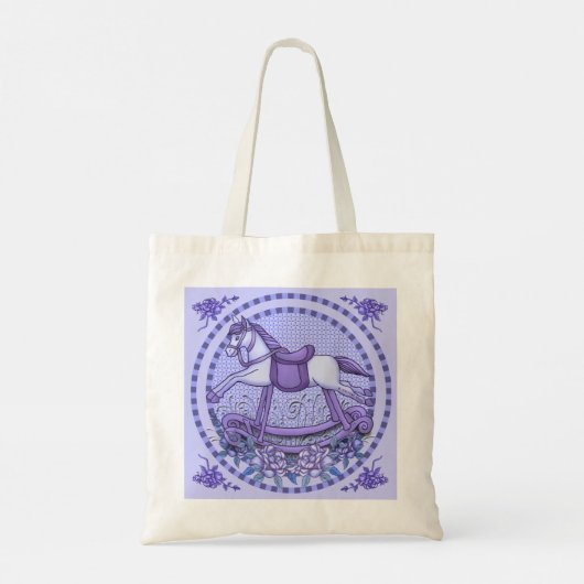 Tote Bag Cheval-roche violet Rose (Dos)