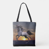 Tote Bag Cheval rouan bleu tout plus de - imprimez (Dos)