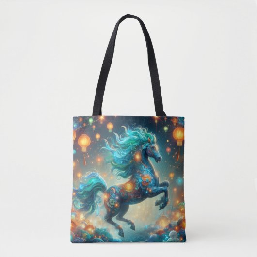 Tote Bag Cheval sarcelle transformateur (Devant)