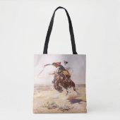 Tote Bag Cheval sauvage de cowboy de cavalier occidental (Devant)