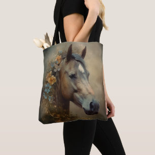 Tote Bag Cheval sauvage majestueux avec Mane coloré