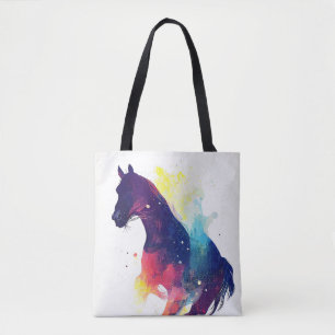Tote Bag Cheval Sauvage Nature Animaux Couleurs Art Peintur
