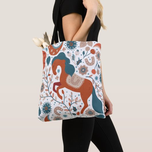 Tote Bag Cheval scandinave mignon (De près)