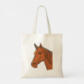 Tote Bag Cheval Tête Brown Animal de ferme (Dos)