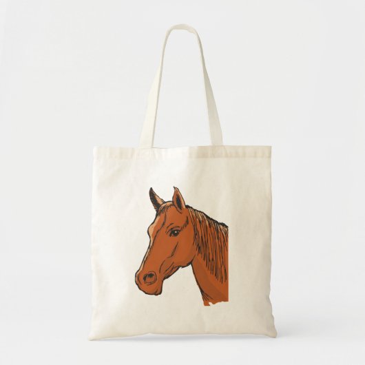 Tote Bag Cheval Tête Brown Animal de ferme (Devant)