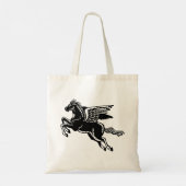 Tote Bag Cheval volant - noir et blanc (Dos)