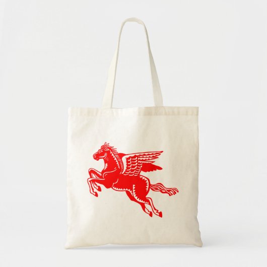 Tote Bag Cheval volant - Rouge et Blanc (Devant)