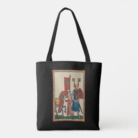 Tote Bag Chevalier et écureuil, Art médiéval du XIVe siècle (Dos)