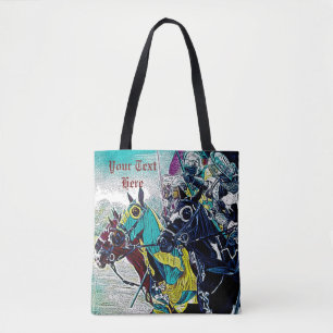 Tote Bag chevaliers médiévaux historiques jouant sur les