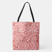 Tote Bag Chevauchement de petits carrés, tons de corail ou (Devant)