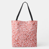 Tote Bag Chevauchement de petits carrés, tons de corail ou (Dos)
