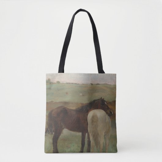 Tote Bag Chevaux dans une prairie, Peinture à l'huile, Edga (Devant)