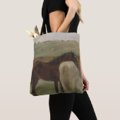 Tote Bag Chevaux dans une prairie, Peinture à l'huile, Edga (De près)