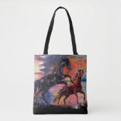 Tote Bag Chevaux d'aquarelle sans fin Sky (Devant)