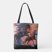 Tote Bag Chevaux d'aquarelle sans fin Sky (Dos)