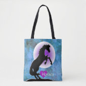 Tote Bag Chevaux de coeur V (bleu/vert) (Devant)