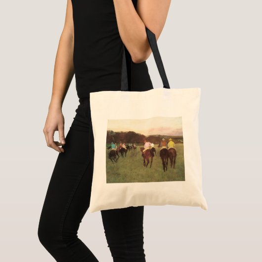 Tote Bag Chevaux de course à Longchamp par Edgar Degas (Devant (produit))