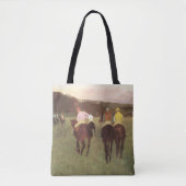Tote Bag Chevaux de course à Longchamp par Edgar Degas (Devant)