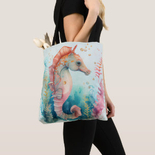 TOTE BAG CHEVAUX PASTEL ADORABLES DE COULEUR D'EAU