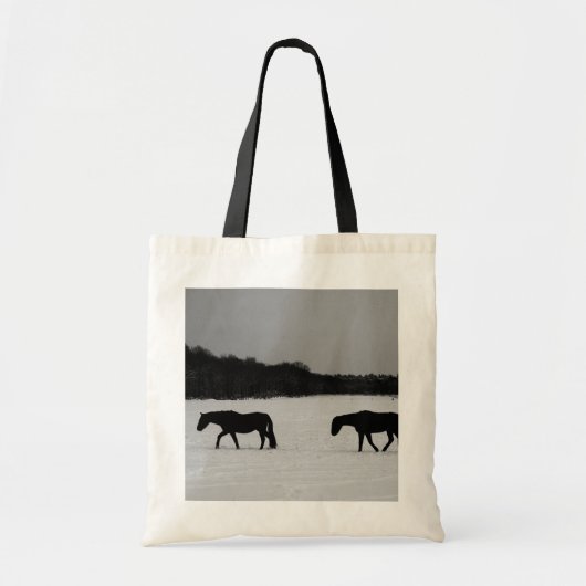 Tote Bag Chevaux sur la neige bti (Devant)