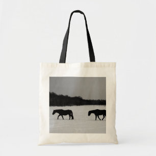 Tote Bag Chevaux Sur Neige bta