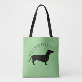 Tote Bag Cheveux courts Dachshund - Silhouette 1 (Devant)