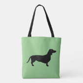 Tote Bag Cheveux courts Dachshund - Silhouette 1 (Dos)
