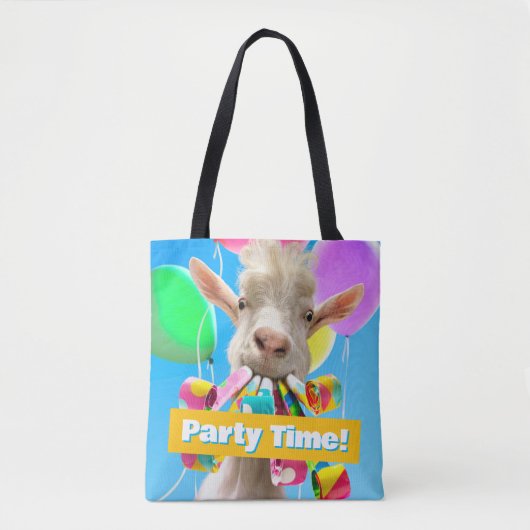 Tote Bag Chèvre avec des pétards de fête (Devant)