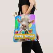 Tote Bag Chèvre avec des pétards de fête (De près)