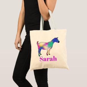 Tote Bag Chèvre Coloré Mignon Animal de Ferme Personnaliser