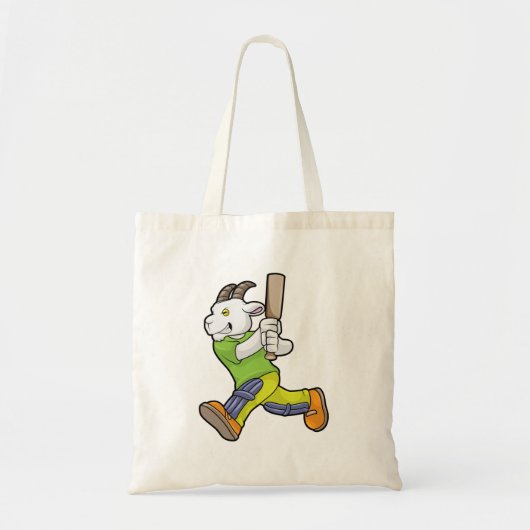 Tote Bag Chèvre comme Batsman avec chauve-souris de cricket (Devant)