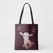Tote Bag Chèvre de bébé florale de Bourgogne (Devant)