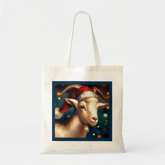 Tote Bag Chèvre de Noël 1 (Devant)