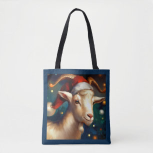 Tote Bag Chèvre de Noël 1