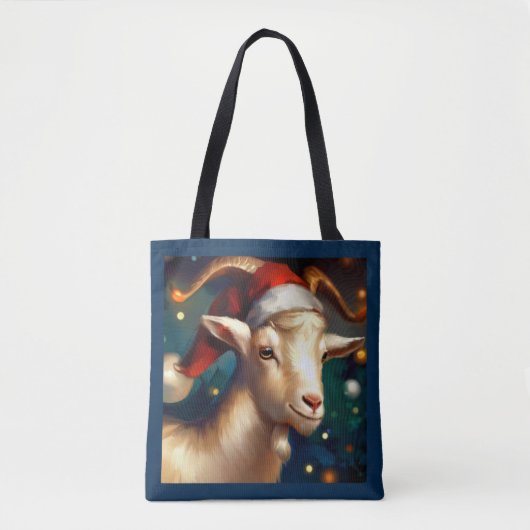 Tote Bag Chèvre de Noël 1 (Devant)